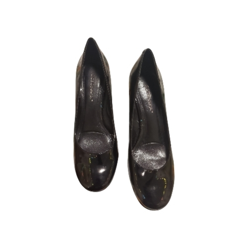 BCBGeneration Black Sz 8 Patent Leather Pointed-Toe Pumps Minimalist Corpcore